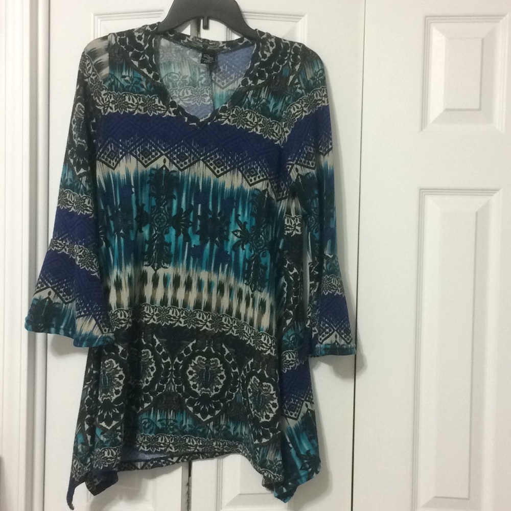 Blue and tan tunic